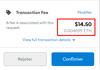 MetaMask transaction fees / gas fees