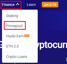 Primepool menu