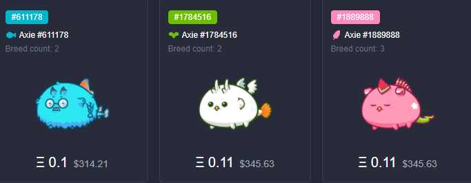 paid Axie marketplace site