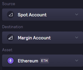 Transfer assets from spot/margin account