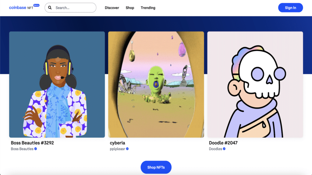 coinbase nft shop
